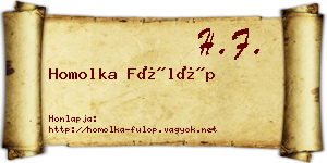 Homolka Fülöp névjegykártya
